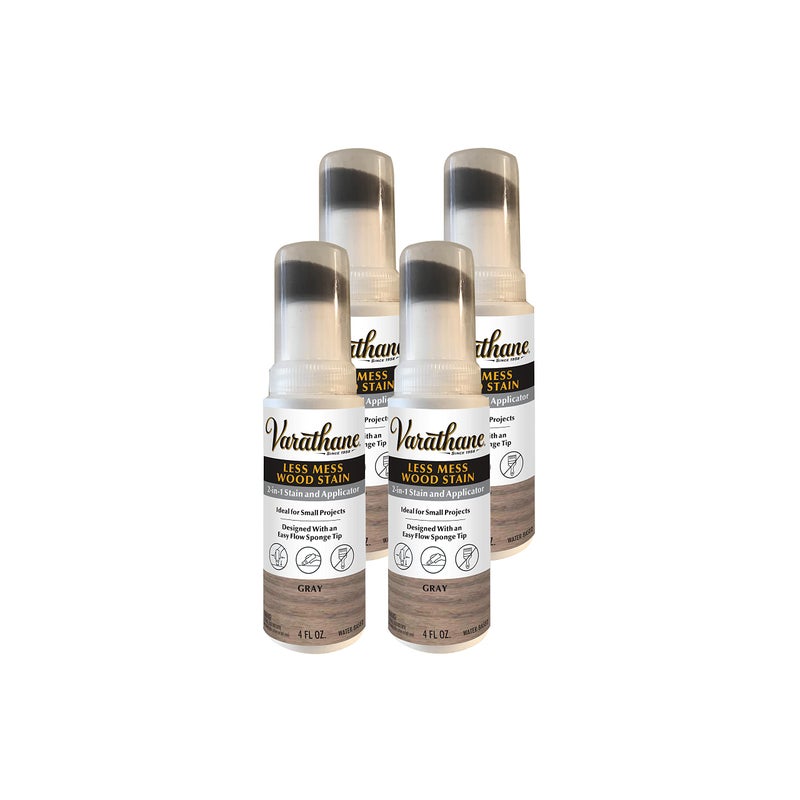 Varathane 368034-4PK Less Mess Wood Stain and Applicator, 4 oz, Gray, 4 Pack - Image 1
